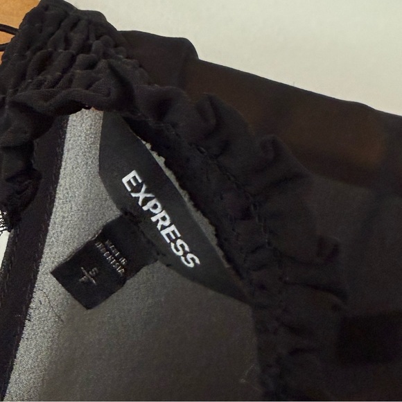 Express Mesh Black Long Sleeve Blouse - Picture 2 of 3